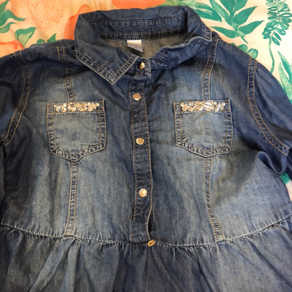 Denim dress with beading